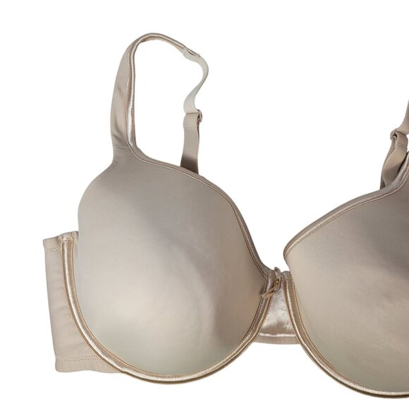 Vanity Fair Body Caress Full Coverage Bra Tan 38DD Underwire Seamless Pad 75335 - Picture 2 of 9